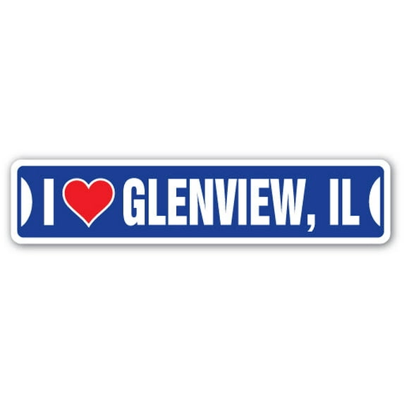 I LOVE GLENVIEW ILLINOIS Street Sign il city state us wall road décor gift