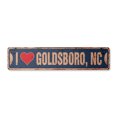 thumbnail image 1 of I LOVE GOLDSBORO NORTH CAROLINA Vintage Plastic Street Sign nc city state us wall road décor gift | Indoor/Outdoor | 36" Wide, 1 of 4