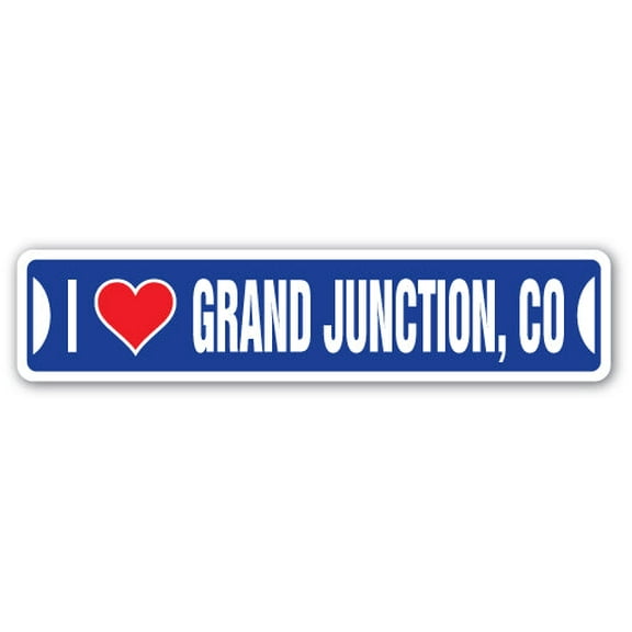 I LOVE GRAND JUNCTION COLORADO Street Sign co city state us wall road décor gift