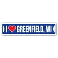 thumbnail image 1 of I LOVE GREENFIELD WISCONSIN Street Sign wi city state us wall road décor gift, 1 of 5