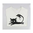 thumbnail image 1 of I LOVE H81 Womens Cat And Mouse Graphic T-Shirt, White, Large, 1 of 2