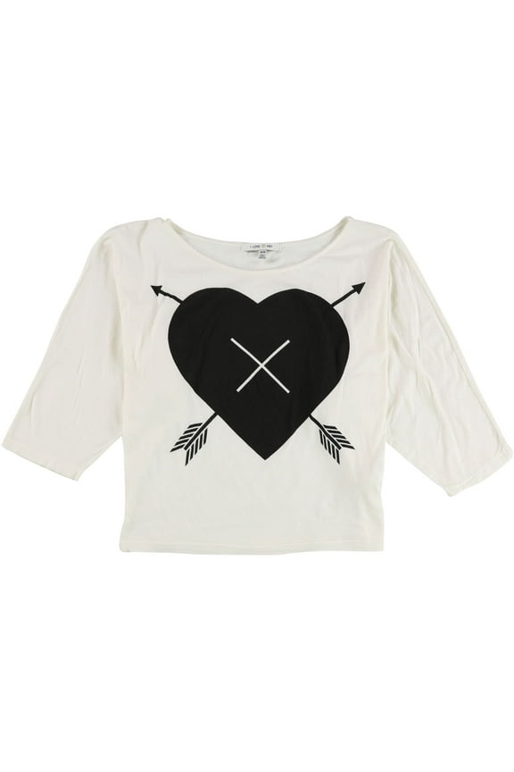 Womens Heart And Arrow Graphic T-Shirt, Off-White, Medium