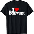 thumbnail image 1 of I LOVE HEART BRATWURST BRATS GERMAN SAUSAGE T-ShirtMen and women, White Black T-shirt, size: Extra large S-1009XL, 1 of 4