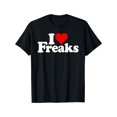 thumbnail image 1 of I LOVE HEART FREAKS T-Shirt220g Cotton Short Sleeve Crew Neck Graphic T-Shirt Adult Tops for Men Women, 1 of 7
