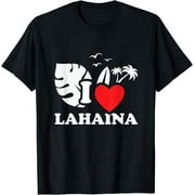 I LOVE HEART LAHAINA MAUI HAWAII HAWAIIAN ISLANDS T-Shirt Black