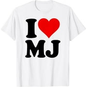 I LOVE HEART MJ M J M.J. T-Shirt