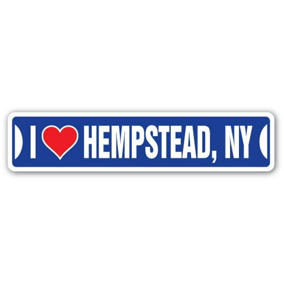 I LOVE HEMPSTEAD NEW YORK Street Sign ny city state us wall road décor gift