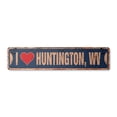 thumbnail image 1 of I LOVE HUNTINGTON WEST VIRGINIA Vintage Aluminum Street Sign wv city state us wall road décor rustic metal tin gift | Indoor/Outdoor | 24" Wide, 1 of 4