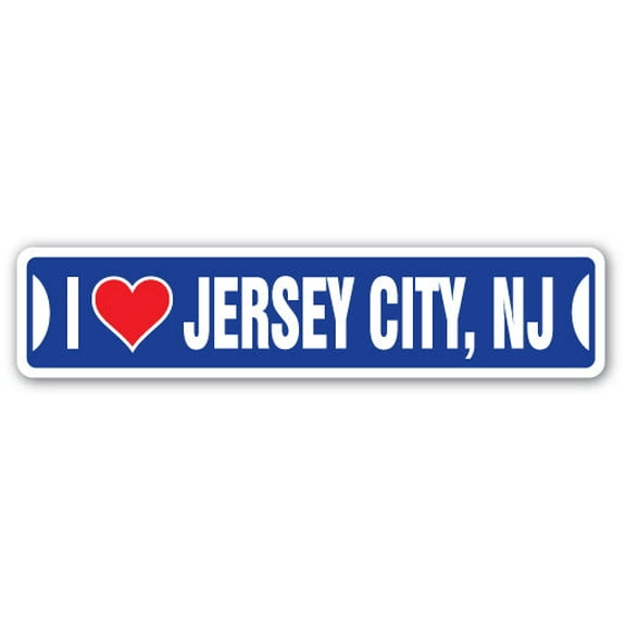 I LOVE JERSEY CITY NEW JERSEY Street Sign nj city state us wall road décor gift