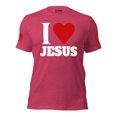 thumbnail image 1 of I LOVE JESUS Unisex t-shirt (Heather Raspberry, S), 1 of 4