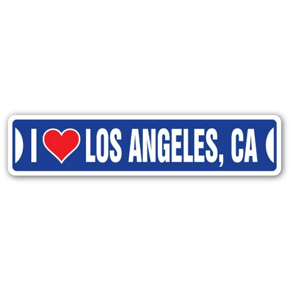 I LOVE LOS ANGELES CALIFORNIA Street Sign ca city state us wall road décor gift
