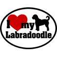 thumbnail image 1 of I Love My Labradoodle Sticker – Oval Vinyl Decal – 3.5" x 4.75" – Dog Lover Gift, 1 of 1