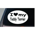 thumbnail image 1 of I LOVE MY TEDDY TERRIER RAT TERRIER TRUCK WINDOW 6" STICKER DECAL *C419*, 1 of 1