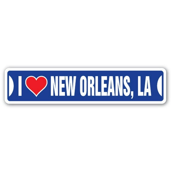 I LOVE NEW ORLEANS LOUISIANA Street Sign la city state us wall road décor gift