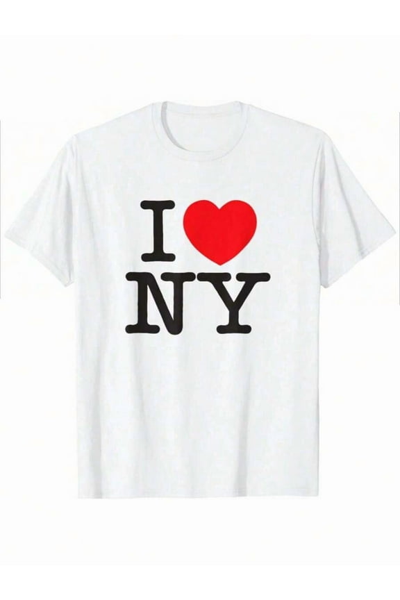 I LOVE NY Classic Logo T-Shirt For Men, Cotton Unisex Graphic T Shirts