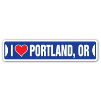 I LOVE PORTLAND OREGON Street Sign or city state us wall road décor gift