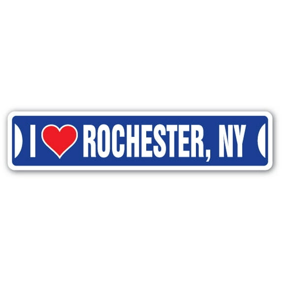 I LOVE ROCHESTER NEW YORK Street Sign ny city state us wall road décor gift