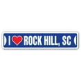 thumbnail image 1 of I LOVE ROCK HILL SOUTH CAROLINA Street Sign sc city state us wall road décor gift, 1 of 5