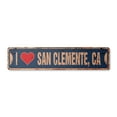 thumbnail image 1 of I LOVE SAN CLEMENTE CALIFORNIA Vintage Aluminum Street Sign ca city state us wall road décor rustic metal tin gift | Indoor/Outdoor | 18" Wide, 1 of 4