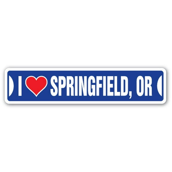 I LOVE SPRINGFIELD OREGON Street Sign or city state us wall road décor gift