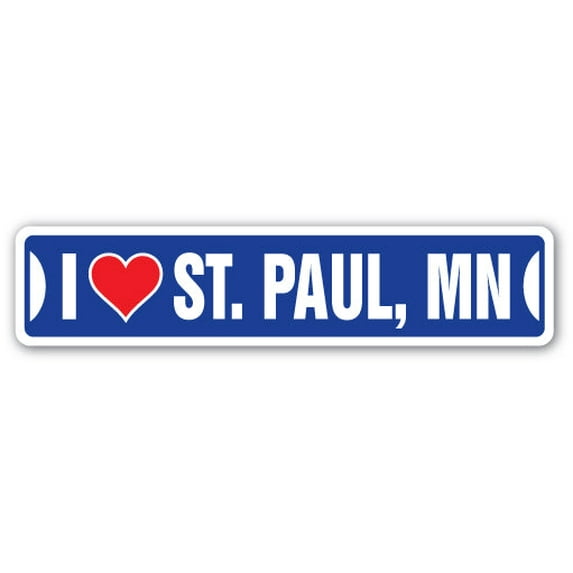 I LOVE ST. PAUL MINNESOTA Street Sign mn city state us wall road décor gift