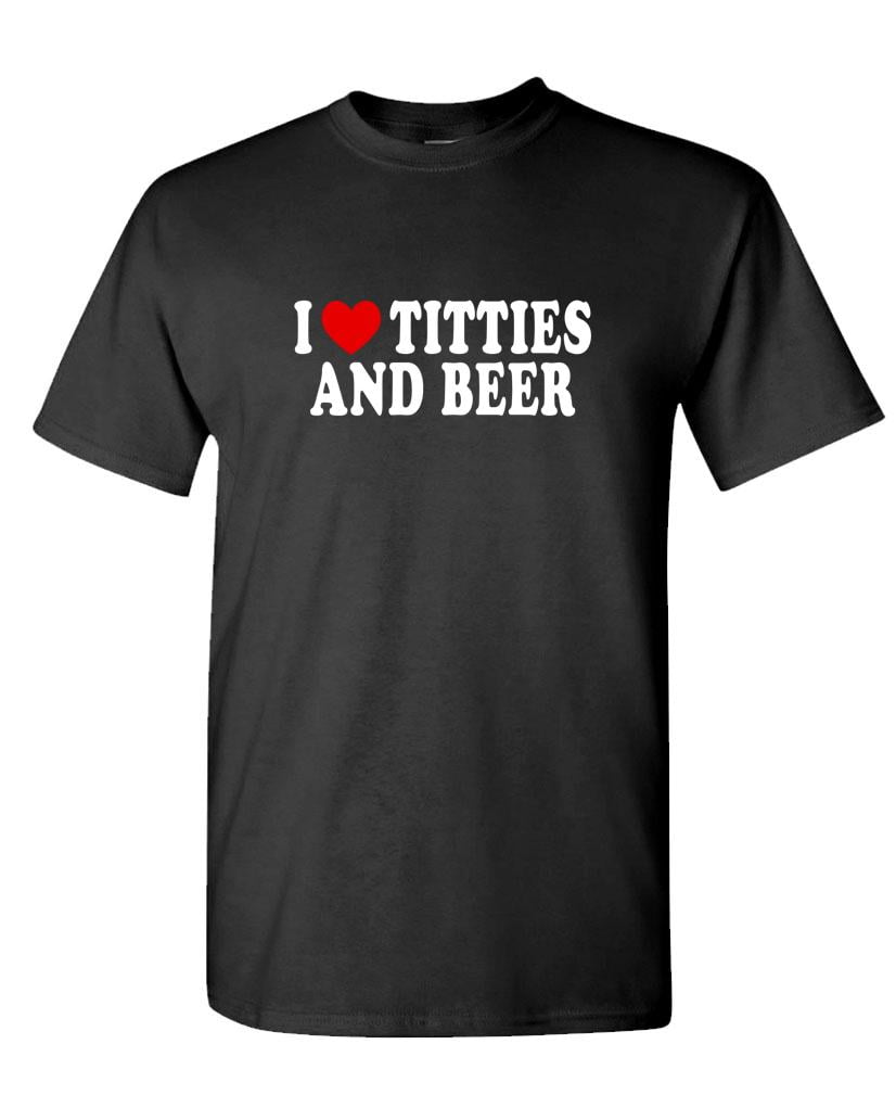 I Heart Titties and Beer - Love Funny Gag - Vintage Retro Style