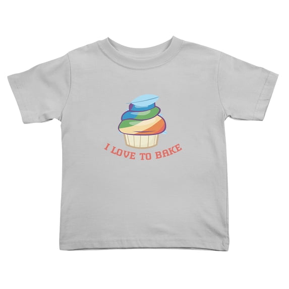 I LOVE TO BAKE Cute Toddler T-Shirts for Boys Girls (Gray, Youth S)