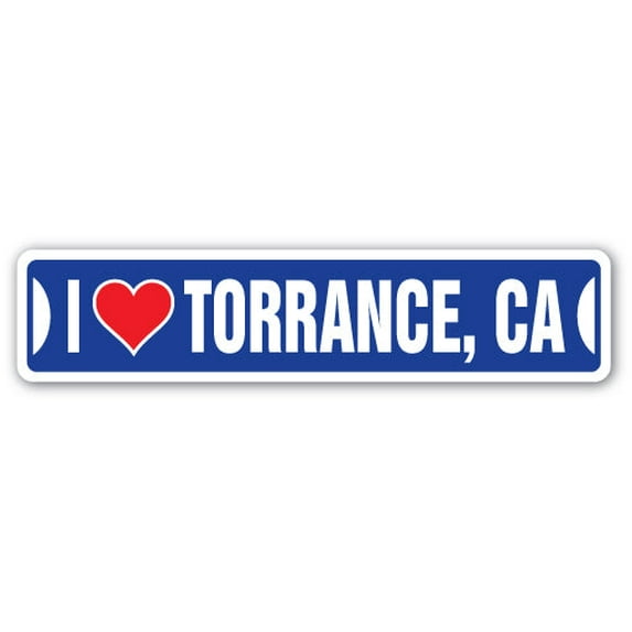 I LOVE TORRANCE CALIFORNIA Street Sign ca city state us wall road décor gift