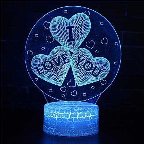 I LOVE U 3D Night Light,3D Illusion Lamp 16 Color Change Decor Lamp with Remote Control for Living Bed Room Bar Gift Toys - Gifts for Kids and Room Decor