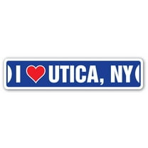 I LOVE UTICA NEW YORK Street Sign ny city state us wall road décor gift