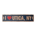 thumbnail image 1 of I LOVE UTICA NEW YORK Vintage Plastic Street Sign ny city state us wall road décor gift | Indoor/Outdoor | 30" Wide, 1 of 4