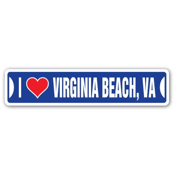 I LOVE VIRGINIA BEACH VIRGINIA Street Sign va city state us wall road décor gift
