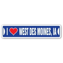 I LOVE WEST DES MOINES IOWA Street Sign ia city state us wall road décor gift