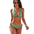 thumbnail image 1 of I LOVE YOU FROM MY HEAD TOMATOES Women's Bikini V Neck Swimsuit Set 2 Piece Over Size Bathing Suit Side Triangle Bathing Suit, 1 of 9