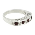 thumbnail image 1 of Romantic Garnet and Crystal Stacking Ring with I Love You Engraving - Size 6 Jewelry Ring, 1 of 7