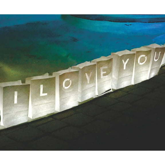 I LOVE YOU Luminary Lantern Bags