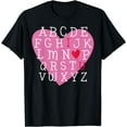 thumbnail image 1 of I LOVE YOU Valentines Day Alphabet Teacher Student School T-Shirt Black X-Large, 1 of 4
