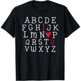 thumbnail image 1 of I LOVE YOU Valentines Day Alphabet Teacher Student School T-Shirt, 1 of 4