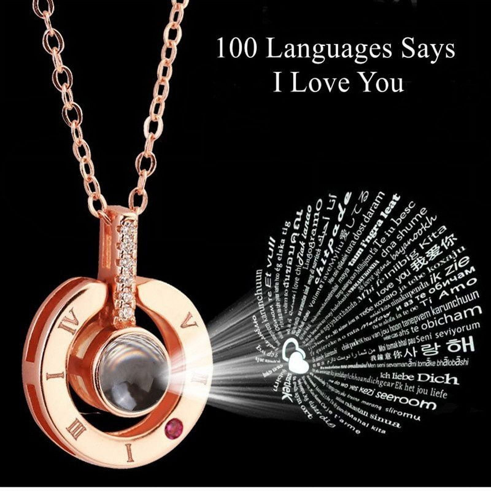 Saizen Eye Shape 100 Languages I Love You Charm Pendant Necklace Fashion  Women Romantic Love Valentine'S Necklace - Saizen - 3163875