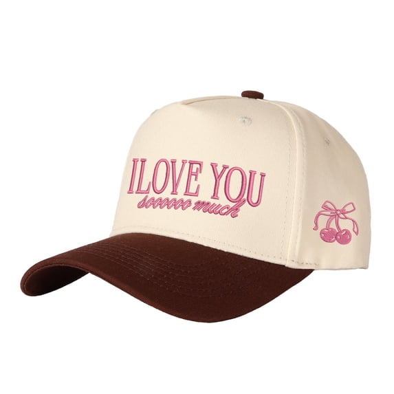 I LOVE YOU soooooo much Embroidered Patchwork Trucker Cap