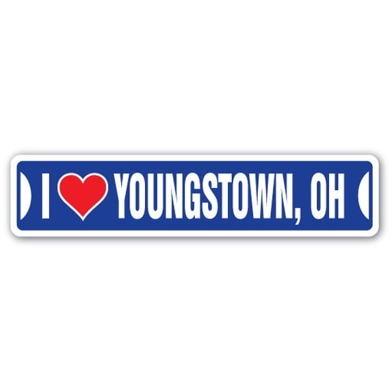 I LOVE YOUNGSTOWN OHIO Street Sign oh city state us wall road décor gift