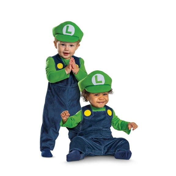 Super Mario Bros. Luigi Halloween Costume for Infant, Size 12-18M, by Disguise