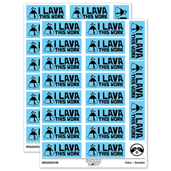 I Lava Love This Work Volcano Teacher Student School Sticker Set - Light Blue - Matte Finish - 2.00" Large