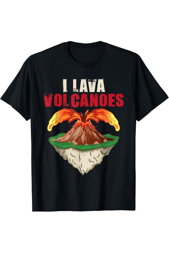I Lava Volcanoes - Volcanologist Geologist Volcanology T-ShirtMen and women, Black T-shirt, size: Extra large