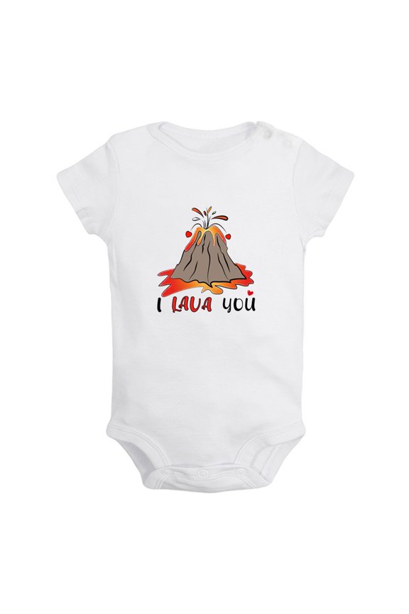 I Lava You Funny Rompers For Babies, Newborn Baby Unisex Bodysuits, Infant Jumpsuits, Toddler 0-12 Months Kids One-Piece Oufits (White, 0-6 Months)