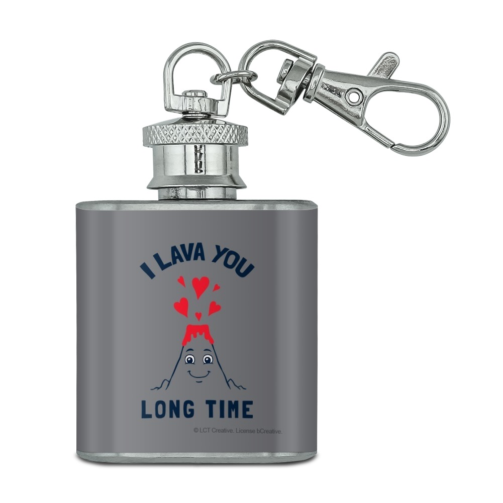 Lava Volcano Key Chain I Lava You Long Time Love Volcano Erupting Funny Humor Stainless Steel ...