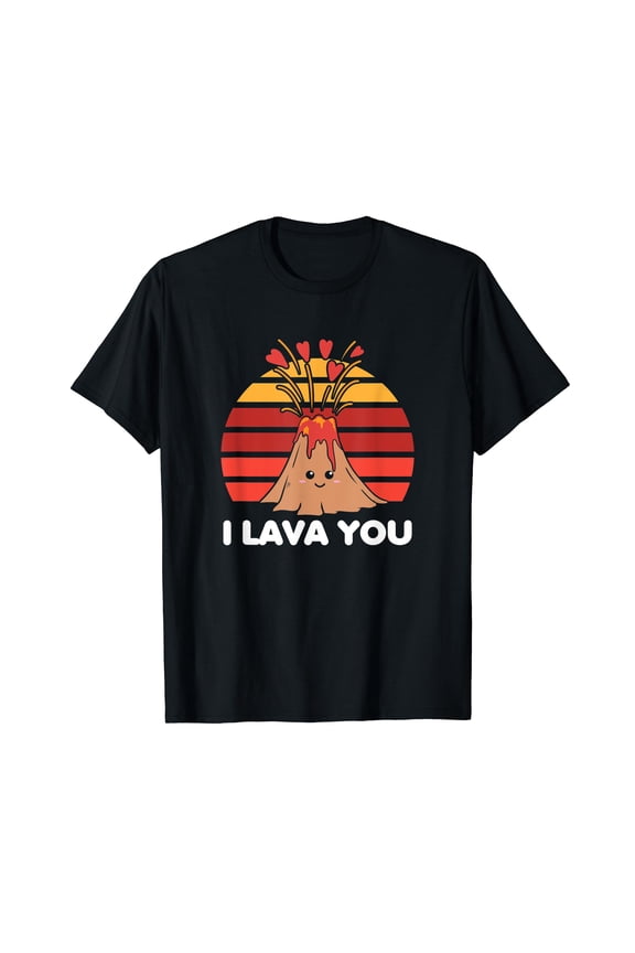 I Lava You Retro Clothing Gift for Him Her Funny Valentine T-Shirt
