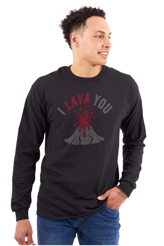 I Lava You Valentines Day Love Pun Long Sleeve TShirt Men Women Brisco Brands X