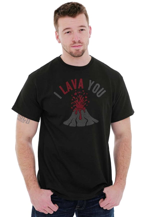 I Lava You Valentines Day Love Pun Men's Graphic T Shirt Tees Brisco Brands L