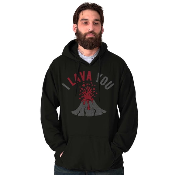 I Lava You Valentines Day Love Pun Unisex Plus Fleece Graphic Hoodie Brisco Brands 2X